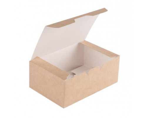 Коробка ECO FAST FOOD BOX L 150*91*70мм (уп25/кор500) крафт купить в Новосибирске в Упакофф