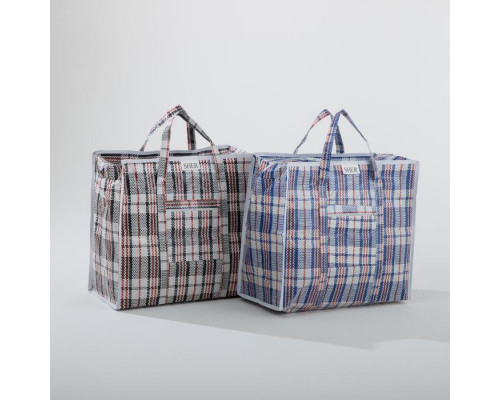 Сумка баул ПП 50*45+25 с молнией клетка 56 литров (уп12) купить в Новосибирске в Упакофф