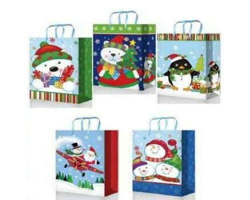 Пакет НГ 11*14*6 ламинир Микс (10/30)  купить в Новосибирске в Упакофф