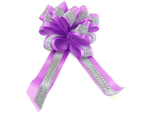 Бант-шар 4,5см/d-16см Комбо сиреневый с серебром (уп 10шт) ВЕСЕЛУХА купить в Новосибирске в Упакофф
