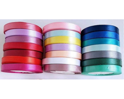 Лента атласная 12мм 27м в ассортименте купить в Новосибирске в Упакофф