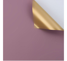Пленка матовая в листах 60*60 (20шт) Двухсторонняя матовая золотая/пыльно-розовая