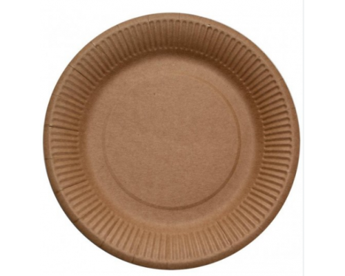 Тарелка картонная 230мм КРАФТ 100шт (уп1000) купить в Новосибирске в Упакофф