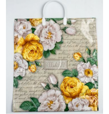 Пакет с пласт. ручкой 40*44 100мкм (10/100) В АССОРТИМЕНТЕ