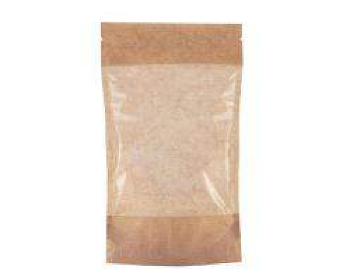 Пакет дой-пак 185*110мм бумажный крафт окно 90мм с застежкой зип лок (100/700) купить в Новосибирске в Упакофф