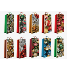 Пакет подарочный под бутылку 120*360*90 НОВЫЙ ГОД в ассортименте