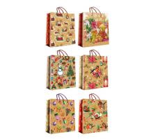 Пакет подарочный бумажный 26*32*12 НОВЫЙ ГОД рисунок в ассортименте (уп12шт)