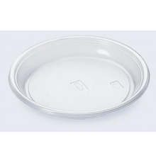 Тарелка пластиковая 165мм прозрачная 100шт (уп2000)