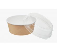 Салатник круглый ECO крафт дно+крышка купольная прозр 800мл