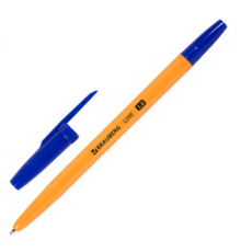 Ручка шариковая синяя 0,5мм корпус оранжевый BRAUBERG
