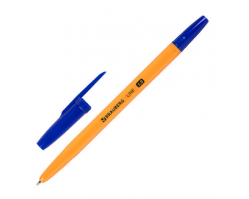 Ручка шариковая синяя 0,5мм корпус оранжевый BRAUBERG купить в Новосибирске в Упакофф