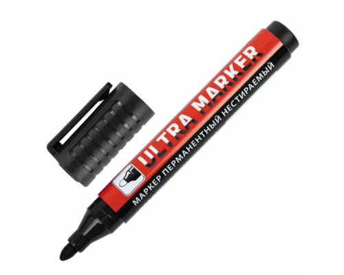 Маркер перманентный ULTRA MARKER ЧЕРНЫЙ 3,5мм с клипом BRAUBERG купить в Новосибирске в Упакофф