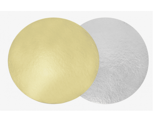 Подложка для торта 0,8 золото/серебро d260мм