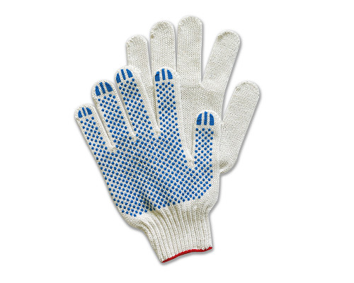 Перчатки х/б 10 класс 5 нитей с ПВХ белые