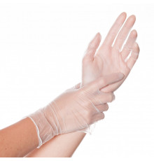 Перчатки виниловые прозрачные XL (уп 100шт)