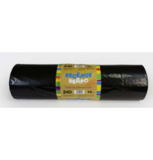 Мешок для мусора ПВД 240л 10шт Веселое ведро в рулоне 40мкм