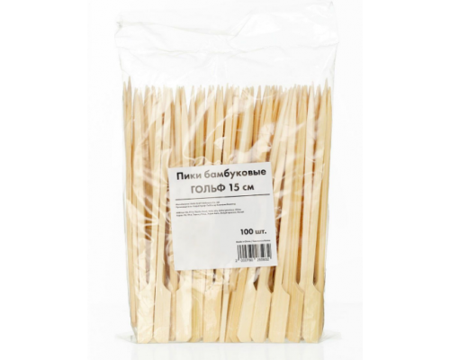 Пика для канапе 15см Гольф бамбук 100шт