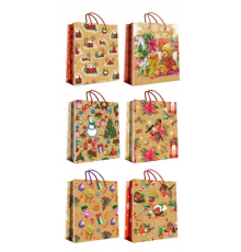 Пакет подарочный бумажный 23*18*10 НОВЫЙ ГОД НГ рисунок в ассортименте