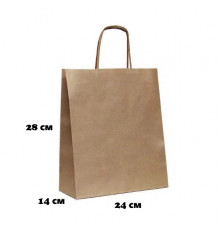 Пакет бумажный с круч. ручками 280*240*140 крафт (кор300шт)