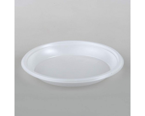 Тарелка пластиковая 165мм белая в упак 50шт