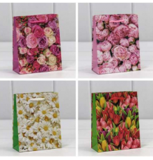 Пакет подарочный бумажный 12*15*5,5 Микс рисунок в ассортименте
