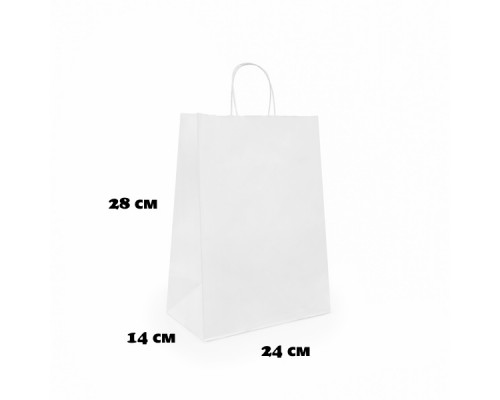 Пакет бумажный с круч. ручками 280*240*140 белый М