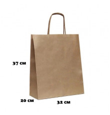 Пакет бумажный с круч. ручками 370*320*200 крафт (кор200шт)