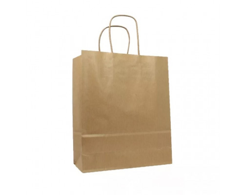 Пакет бумажный с круч. ручками 350*260*150 крафт (кор200шт)