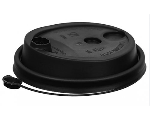 Крышка для стакана бум черная d-80мм с заглушкой 50/1000