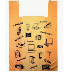 Майка ПНД 43+20*64 20мкм ЭЛЕКТРОН оранжевый уп 50шт (пак 1000) Союз-Пакет