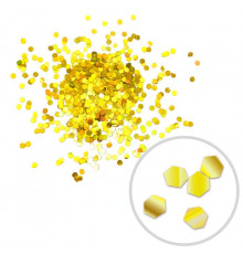 Глиттер Блестки Микс лазерный золотой 2,5мм,1мм в граммах (1гр)  ВЕСЕЛУХА