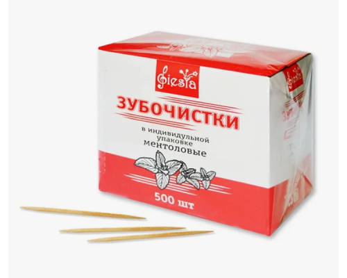 Зубочистки 500шт в индивидуальной упаковке ментол