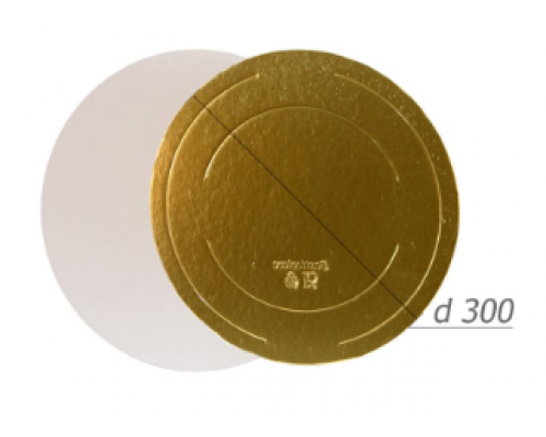 Подложка для торта 0,8 золото d300мм