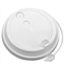 Крышка для стакана бум белая d-90мм с заглушкой 50/1000