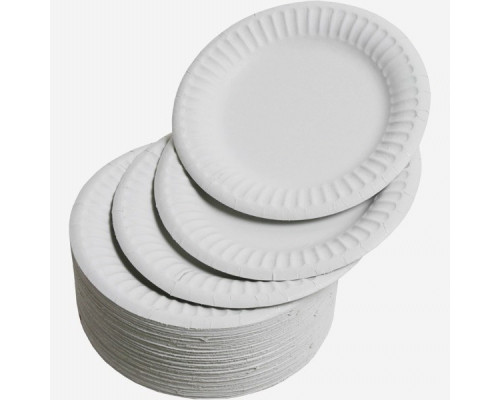 Тарелка картонная 200мм белая (уп100шт)