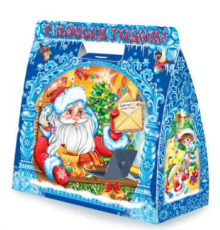 Коробка НГ Сумка Мастерская Деда Мороза 240*116*235 1200гр (уп150)