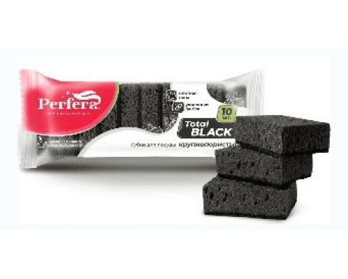 Губка для посуды TOTAL black крупнопористая 10шт