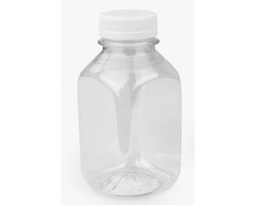 ПЭТ бутылка 0,33л 38мм прозр с квадр ребрами + КРЫШКА комплект