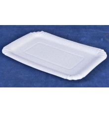 Тарелка картонная 140*210мм белая мелованная (уп. 100)