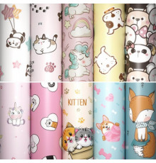 Бумага упаковочная 70*100см Золотая сказка Funny Animals ассорти