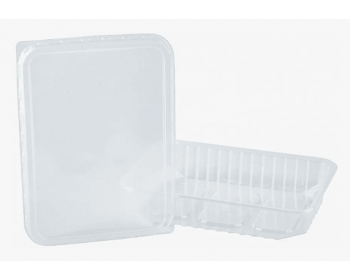 Контейнер У-Ю прям 500мл 186*132*37 ДНО+КРЫШКА низкий