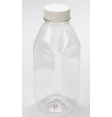 ПЭТ бутылка 1,0л горло 38мм + КРЫШКА комплект КВАДРАТ