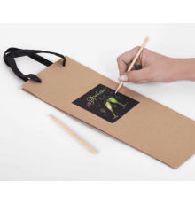 Пакет подарочный под бутылку крафт 13х8х36 НАБОР скретч-слой+стилус