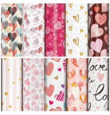 Бумага упаковочная 70*100см Золотая сказка Love Story ассорти