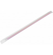 Трубочки для коктейля 1000шт L-210 d-5 прямые полосатые в инд упак